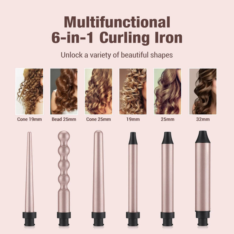 6 en 1 Rizador de Cabello