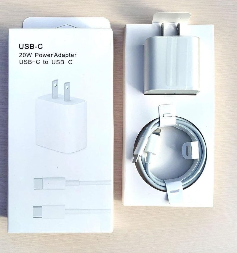 Cable USB C con bloque de carga rápida de 20W, 3.3FT, cable de sincronización Tipo C a C compatible con iPhone 15/14/13/12/11/XR/XS/iPad/Air/MacBook/Galaxy S23 S22 - Blanco, WS-133L.