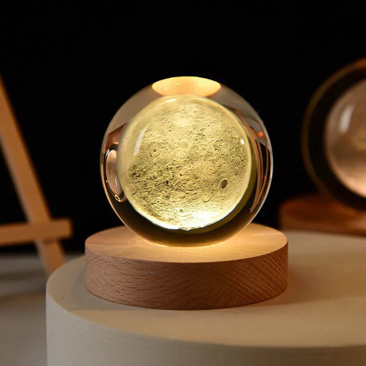 🌌 Esfera Luminosa 3D + Base de Madera Premium 🪐