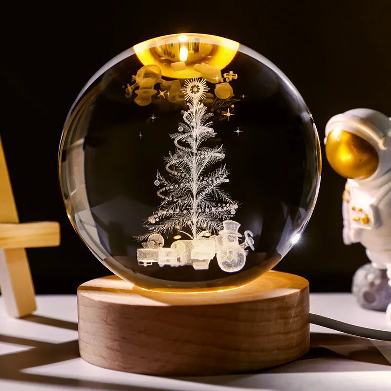 🌌 Esfera Luminosa 3D + Base de Madera Premium 🪐