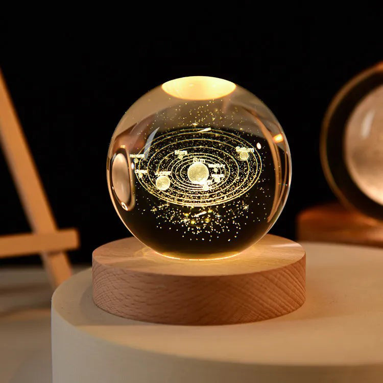 🌌 Esfera Luminosa 3D + Base de Madera Premium 🪐