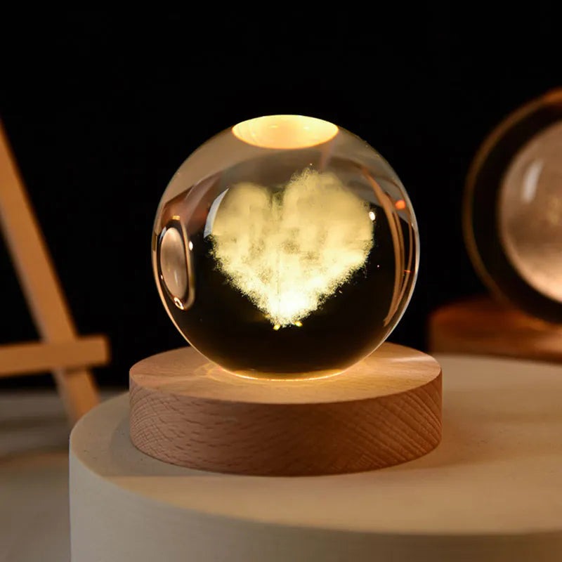 🌌 Esfera Luminosa 3D + Base de Madera Premium 🪐