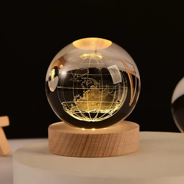 🌌 Esfera Luminosa 3D + Base de Madera Premium 🪐